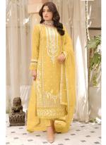 Organza Yellow Festival Wear Embroidery Work Pakistani Salwar Suit